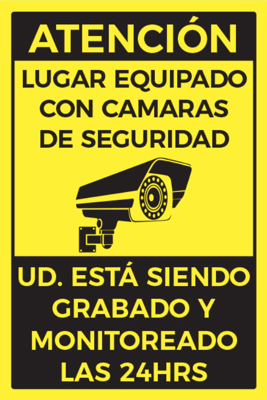 Atención Lugar equipado con Camaras