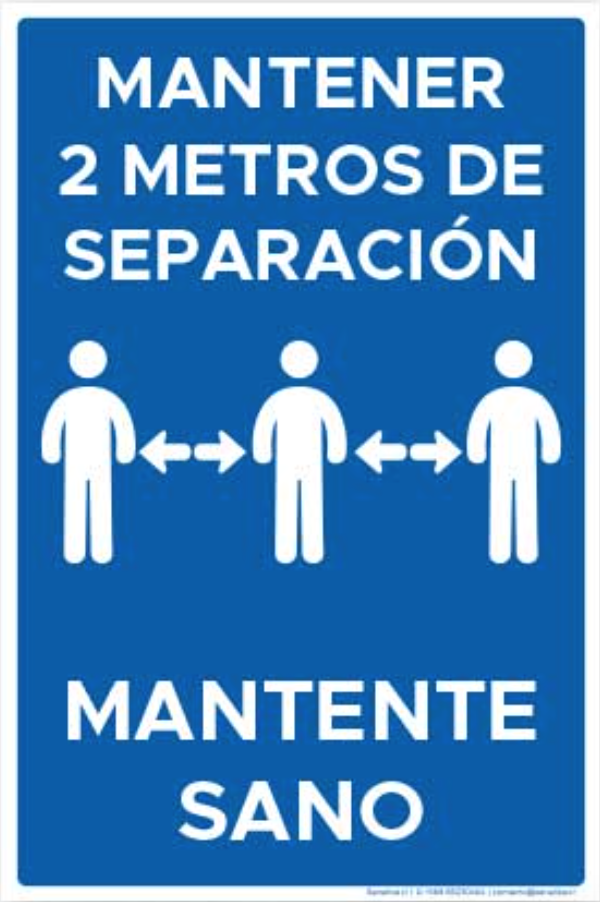 Mantener 2 metros de separación