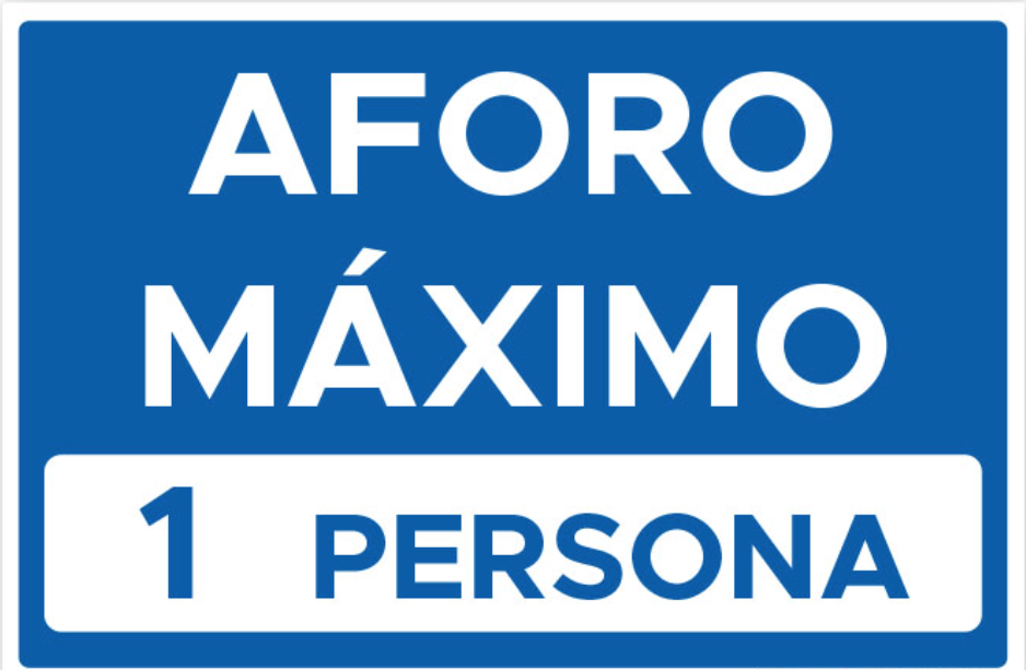 Aforo Maximo 1 Persona