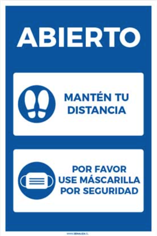 Abierto – Manten tu distancia