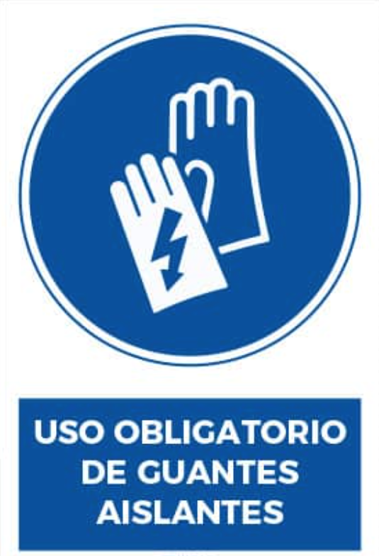 Uso Obligatorio de Guantes aislantes