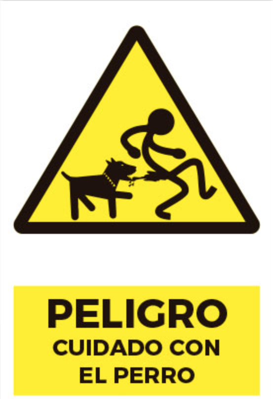 Peligro Cuidado con el perro