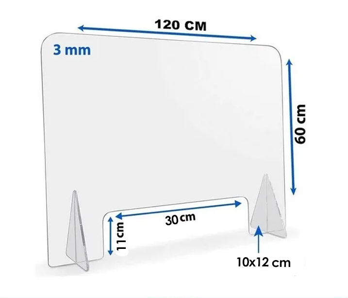 Separador Acrilico 60x120 cms Para Oficina